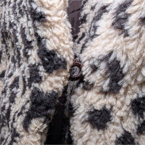 Vintage Faux Fur Leopard Coat Medium Modacrylic Plush Jacket MobWife - Picture 4 of 8